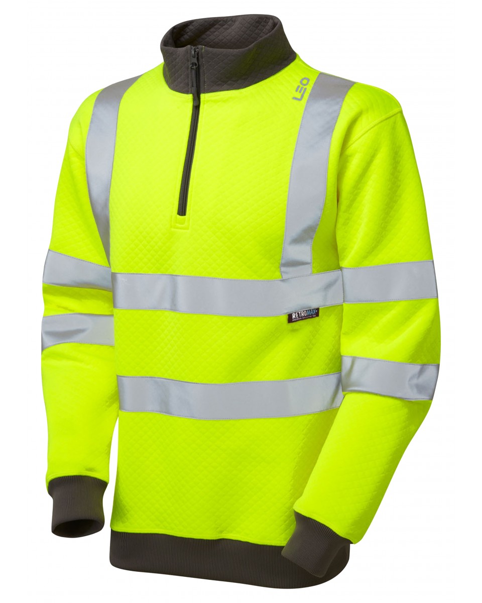 ISO 20471 Class 3 1/4 Zip Sweatshirt Yellow